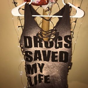 Custom made tee shirt with lots of sexy ventilation